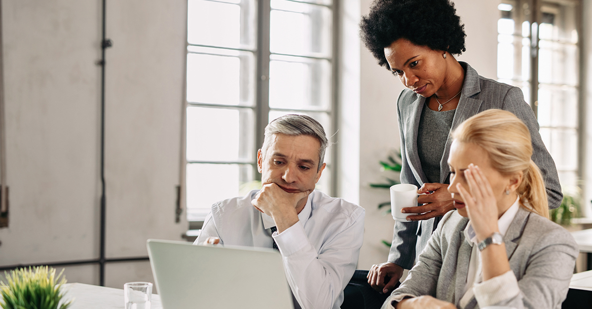 A work team collaborating on a project